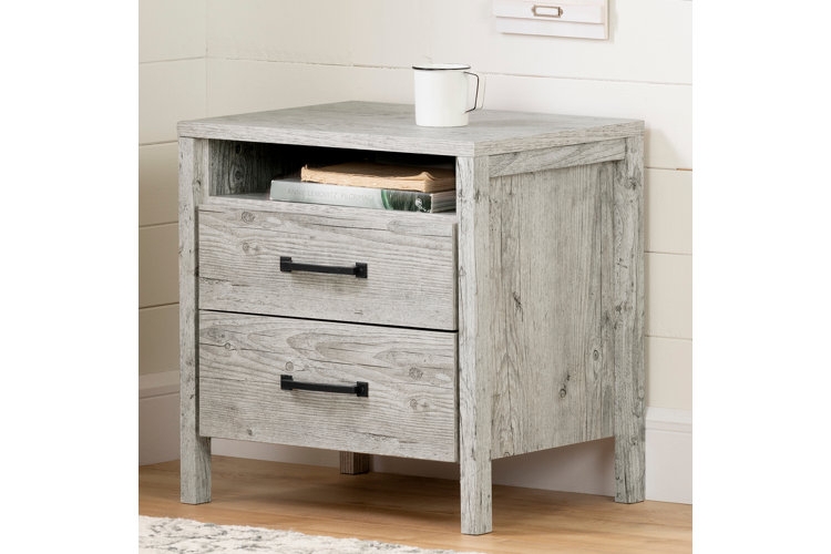 Nightstand featuring Slender Legs, Open Shelf, Matte Black Finish