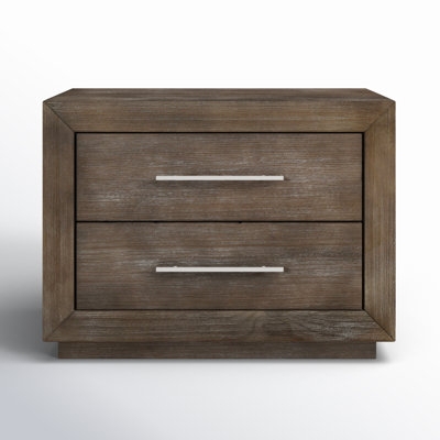 Nightstand in Warm Wood Tone, Satin Finish, Tapered Legs