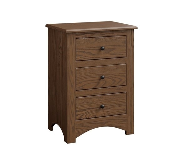 Nightstand Minimalist Honey Wood Integrated Pulls Flush Front Storage