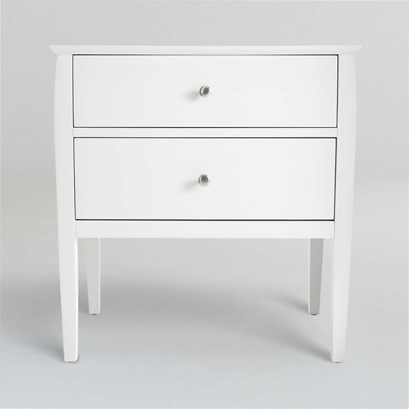 Nightstand Minimalist Matte Finish Single Drawer Recessed Base