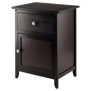 Nightstand Top Drawer Lower Cabinet Round Knobs Compact Storage
