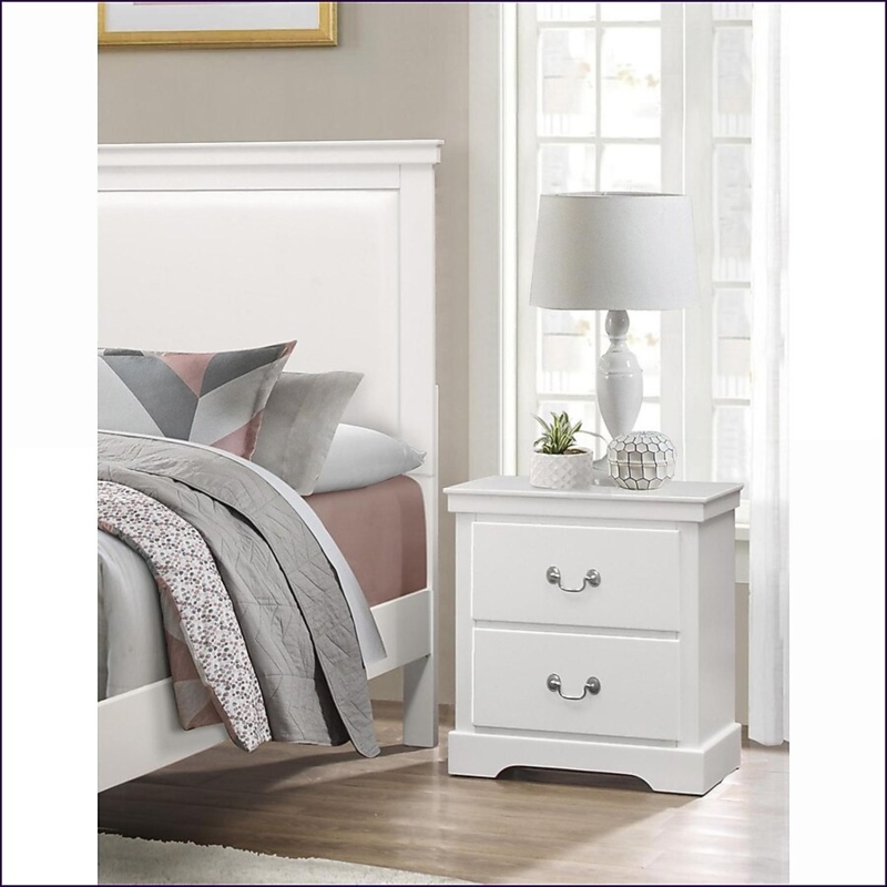 Nightstand Traditional Molded Fronts Ring Pulls Bracket Feet