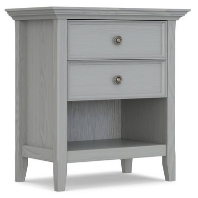 Nightstand Transitional Coastal Distressed Finish Drawer Open Shelf