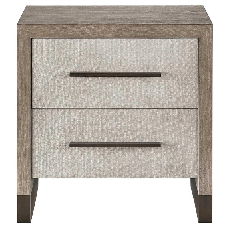 Nightstand Transitional Weathered Wood Single Drawer Open Shelf