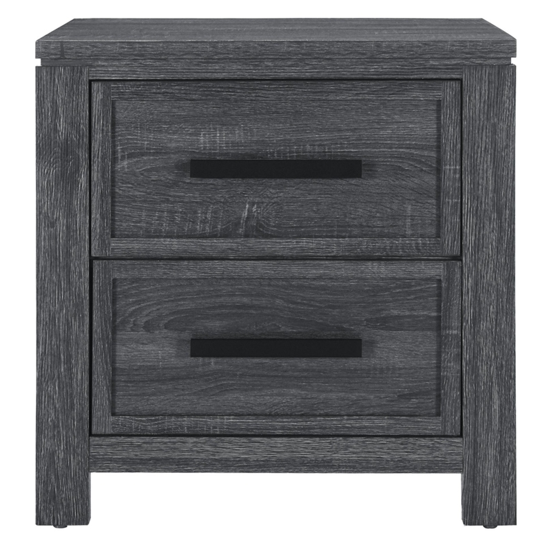 Nightstand Two Tone Drawer Front Splayed Metal Legs Mid-Century Style