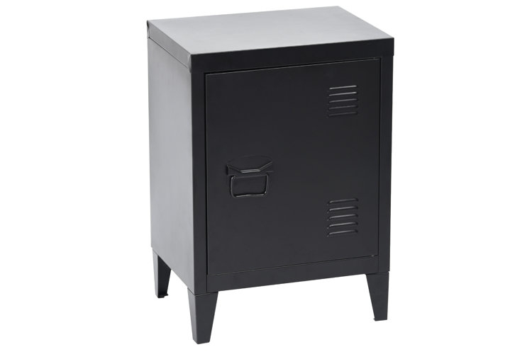 Nightstand with Shaker Style Drawer Fronts, Matte Black Finish