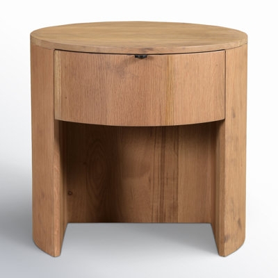 Nightstand with Straight Legs, Black Bar Pull, Open Shelf