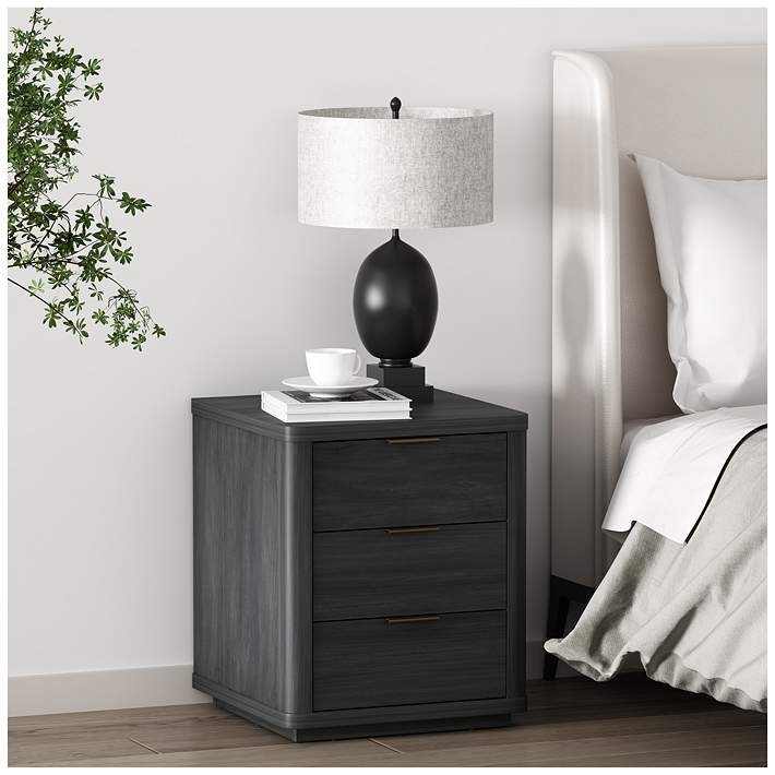 Nightstand with Three Full Drawers, Minimalist Style