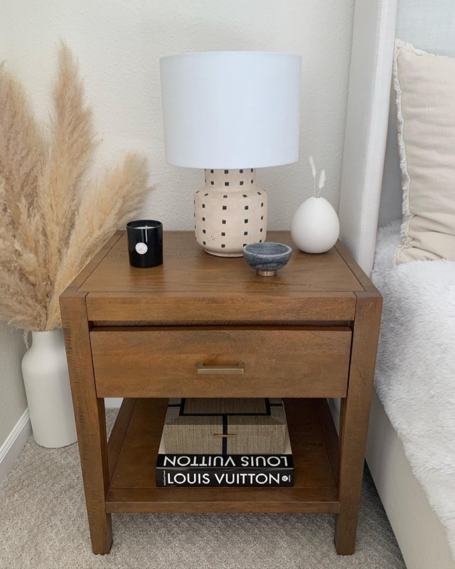 Organic Modern Nightstand Plinth Base Natural Finish