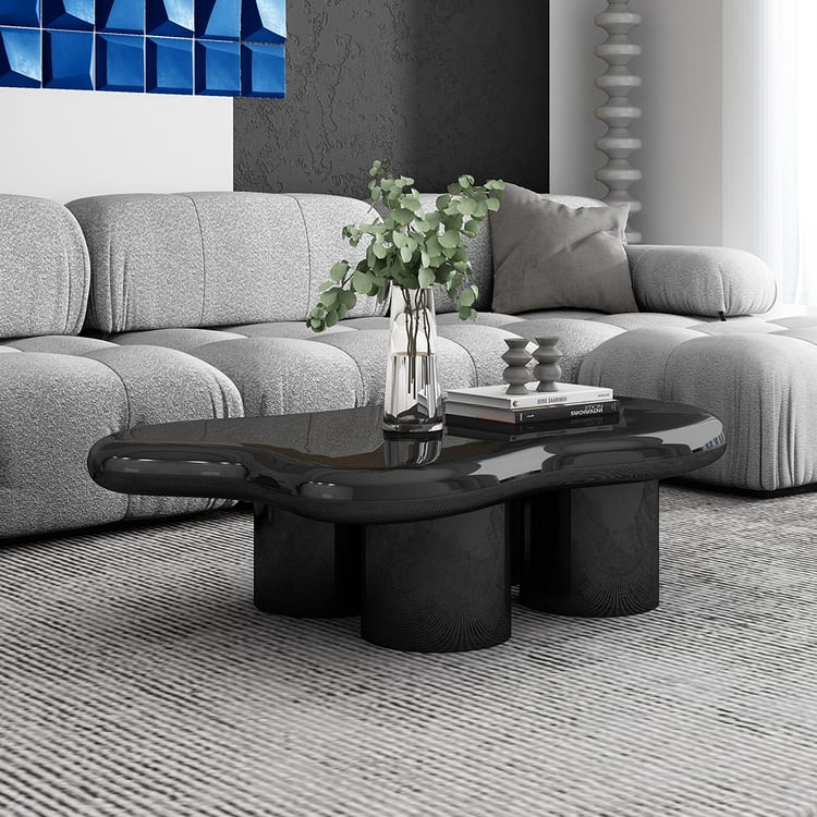 Organic Shape Coffee Table Cloud Silhouette Matte Black