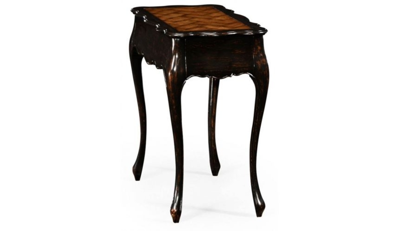 Ornate French Provincial End Table with Gold Accents