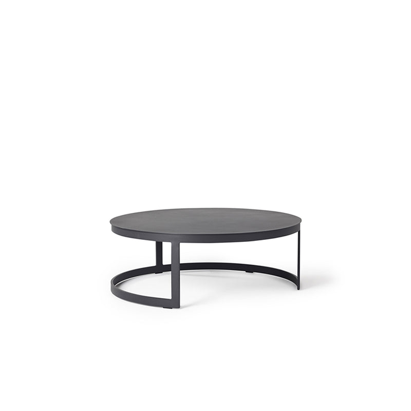 Outdoor Coffee Table Round Metal Matte Finish Modern Patio