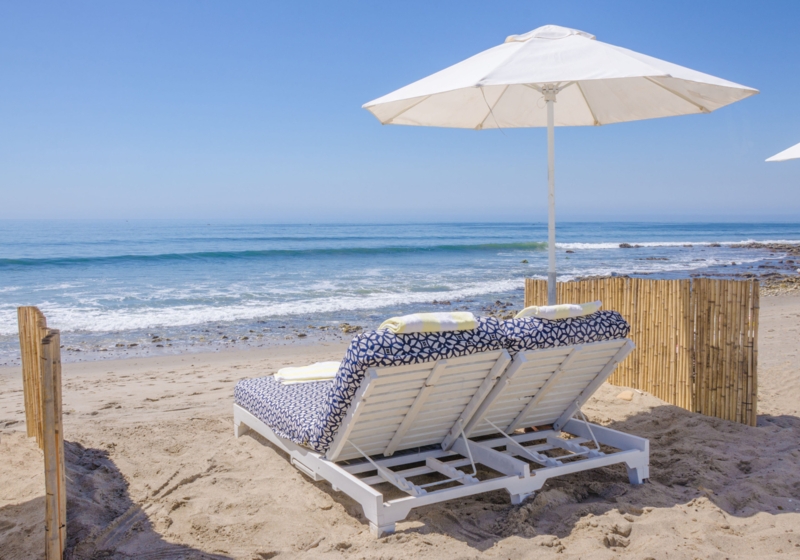 Outdoor Daybed Double Beach Bed Nautical Stripes Luxury Setup