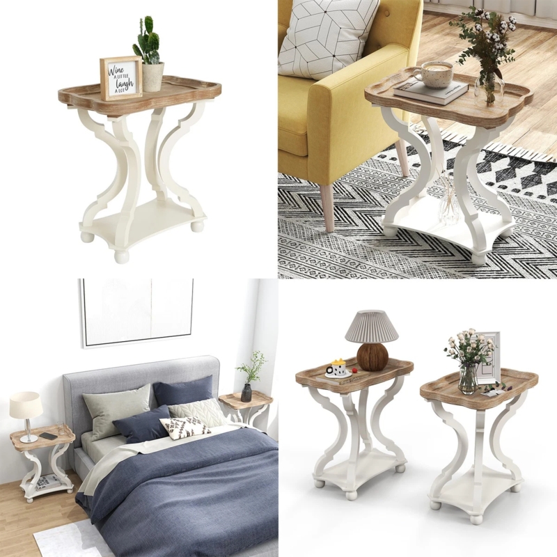 Outdoor Live Edge Side Table Hairpin Legs Slab Top Patio