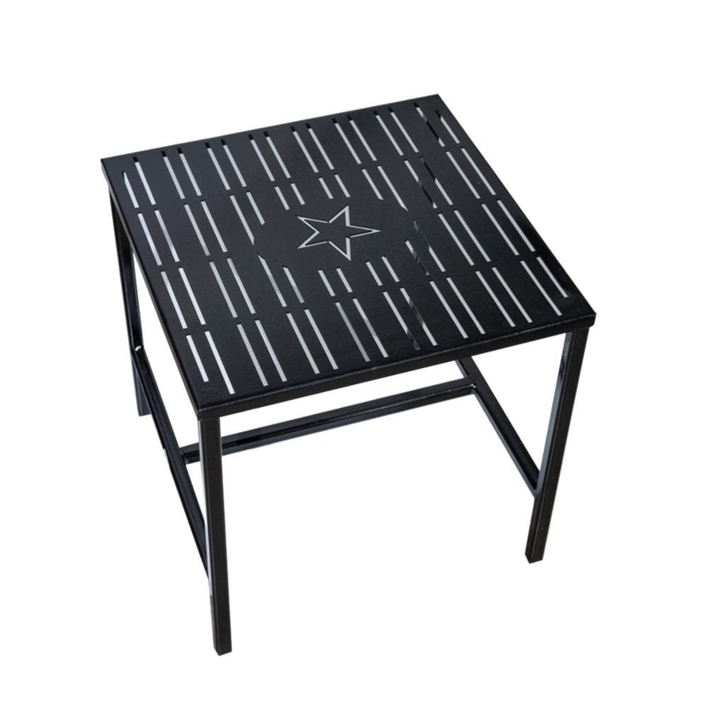 Outdoor Side Table Heavy-Duty Metal Perimeter Stretchers