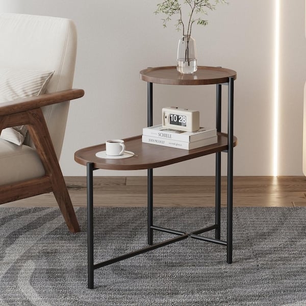 Outdoor Side Table Removable Tray Top, Two Tier Patio Furniture.