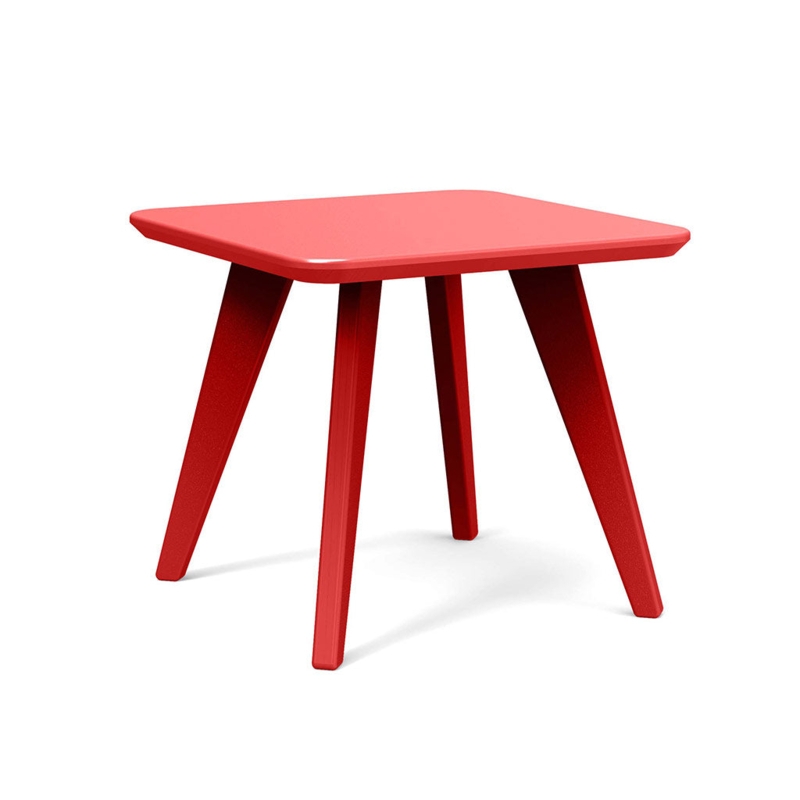 Outdoor Square End Table in Matte Composite Material with Open Base