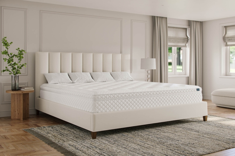 Oversized Quilted Mattress with Dark Grey Embroidered Border
