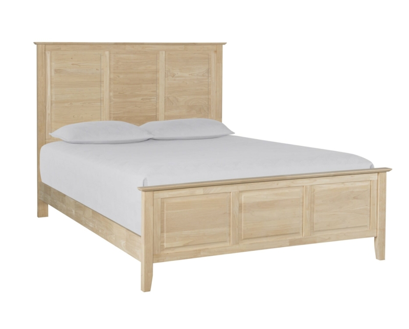 Panel Bed: Light Wood Tone & Low Footboard for Bright, Airy Bedrooms