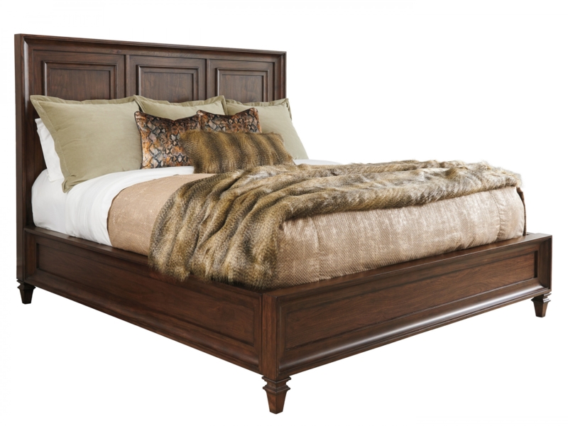 Panel Bed Wood Toned Transitional Silhouette Square Posts High Back