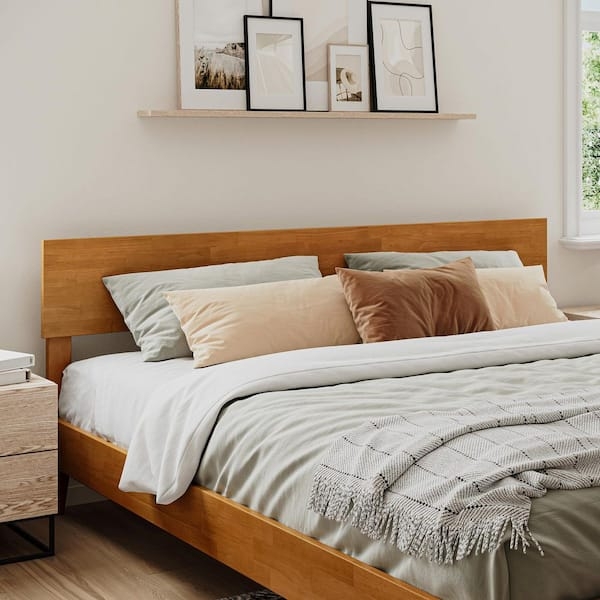 Panel Headboard, Vertical Slats in Light Toffee, King Size