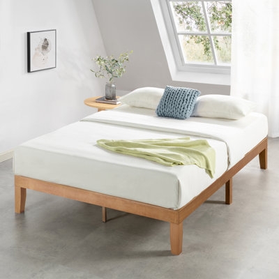 Paneled Wood Platform Bed with Tapered Legs