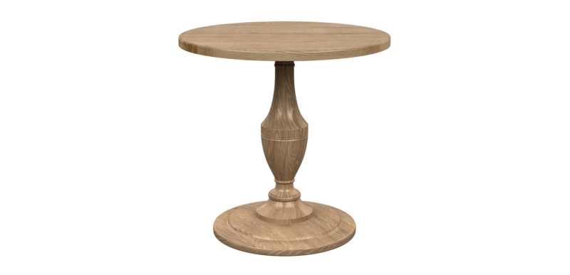 Pedestal Table Weathered Gray Finish Tripod Silhouette Turned