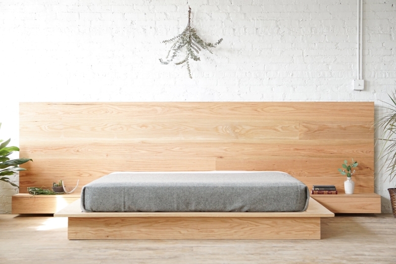 Platform Bed Chunky Timber Low Profile Rustic Styling Distressed Wood