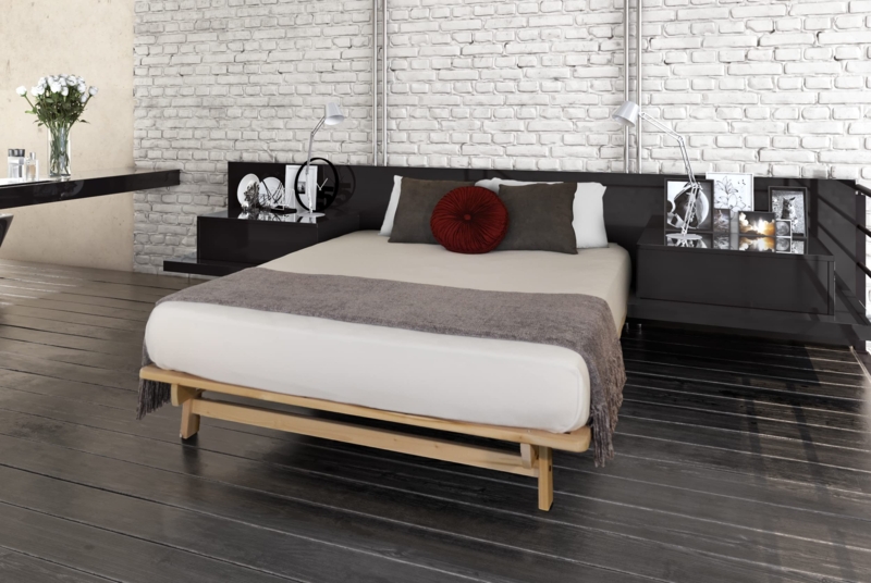 Platform Bed Floating Base Design Scandinavian Modern