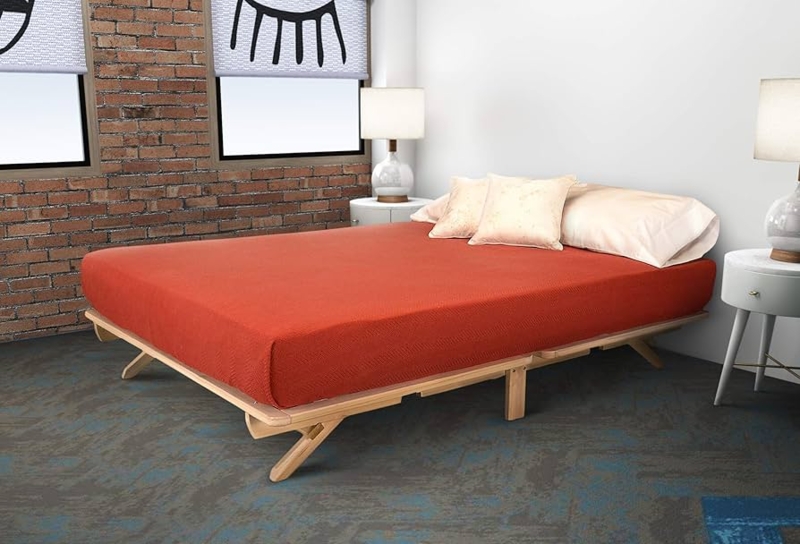 Platform Bed Frame Foldable Hinged Middle Utilitarian