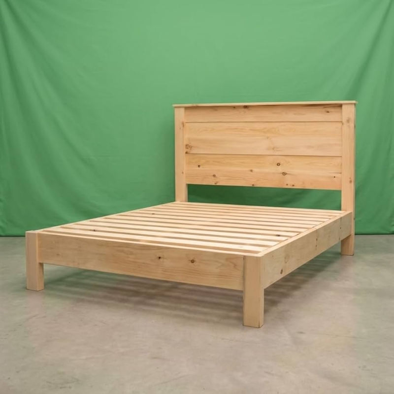 Platform Bed Frame Tapered Square Legs Modern Farmhouse