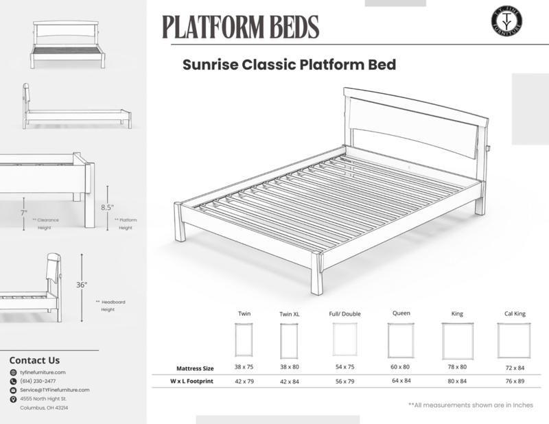 Platform Bed: Mid-Century Slatted Headboard with Tapered Legs