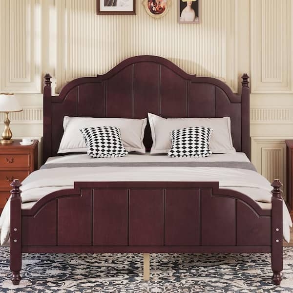 Platform Bed with Neutral Upholstered Headboard Panel