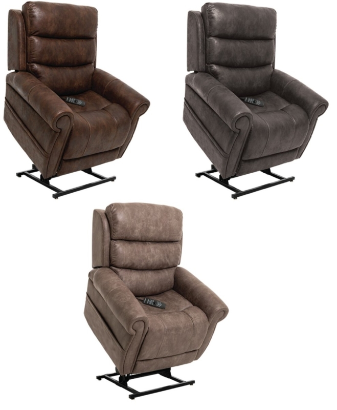 Plush Charcoal Grey Power Lift Recliner with Adjustable Headrest