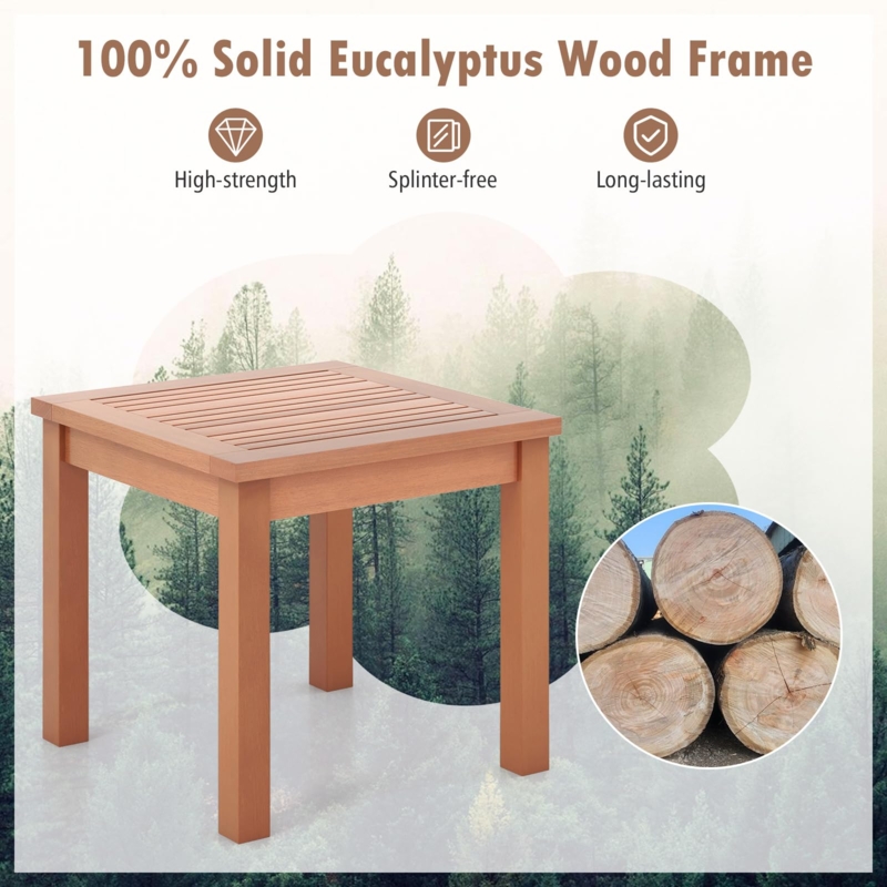 Poolside Outdoor Side Table featuring Square X-Frame Base Design