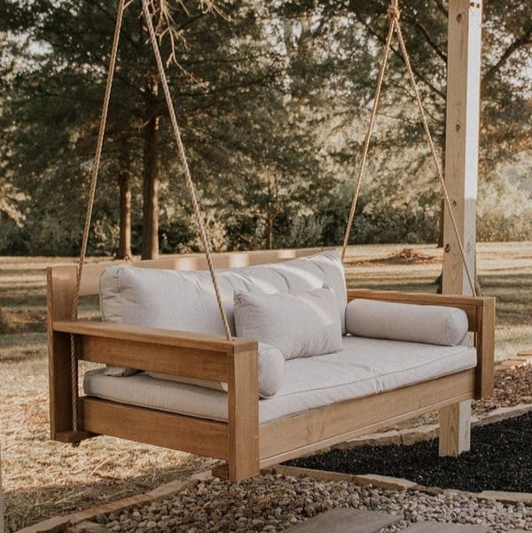 Porch Swing Bed Rope Suspension Daybed Scale Modern Farmhouse