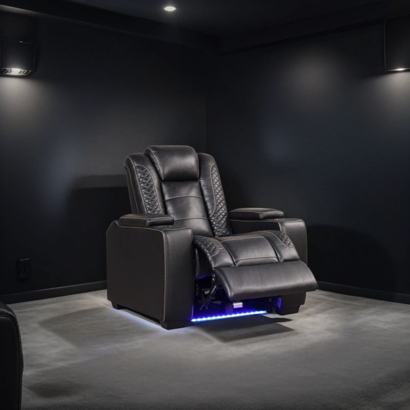 Power Home Theater Recliner Man Cave Seating with Cup Holders