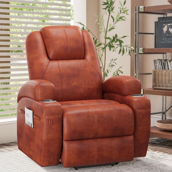 Power Lift Recliner Overstuffed Silhouette with Rolled Arms