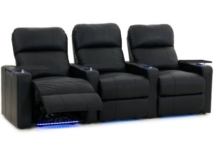 Power Recliner Chair with LED Lighted Cupholders and Vertical Stitching