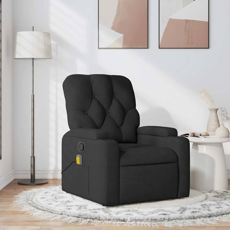 Recliner Chair and Matching Footstool Set with Wood Toned Pedestal Base