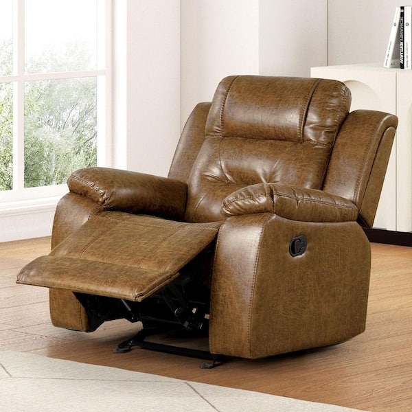 Recliner Chair Chocolate Brown Pillow Top Arms Manual Recline