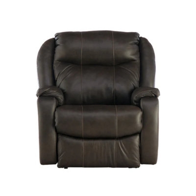 Recliner Chair Genuine Leather Power Motion with Padded Arms