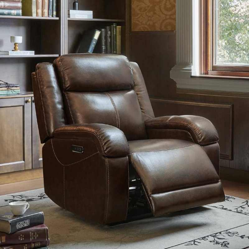 Recliner Chair Leather-Like Power Motion with USB Charging Port