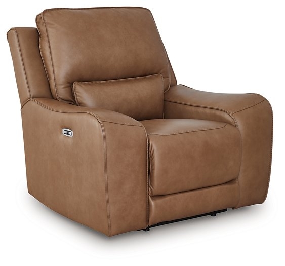 Recliner Charcoal Grey Leather Like Power Split Back