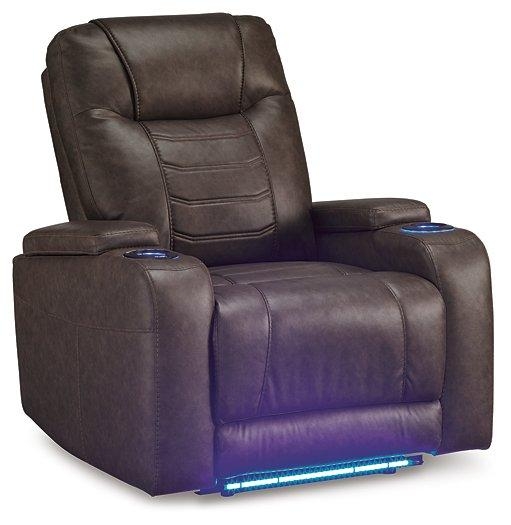 Recliner Cocoa Brown Textured Fabric Manual Lever Pillowed Back