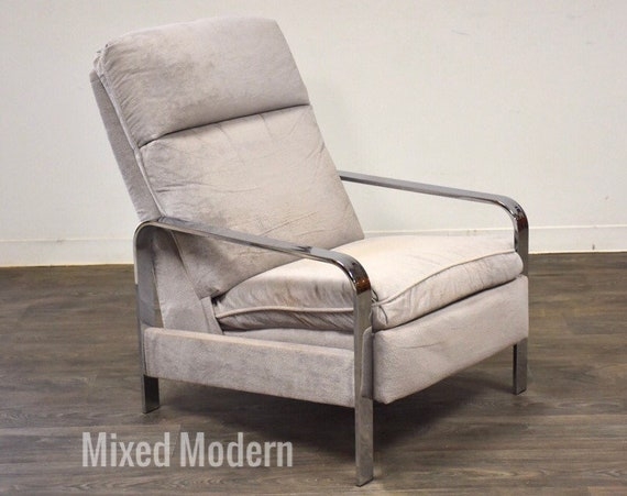 Recliner Dark Forest Green Leather-Like Flat Bar Chrome