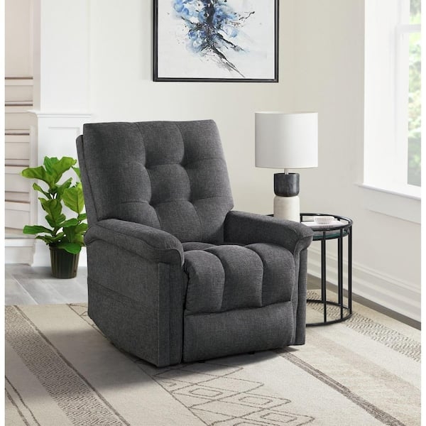 Recliner Plush Split Back with Padded Flared Arms and Manual Handle