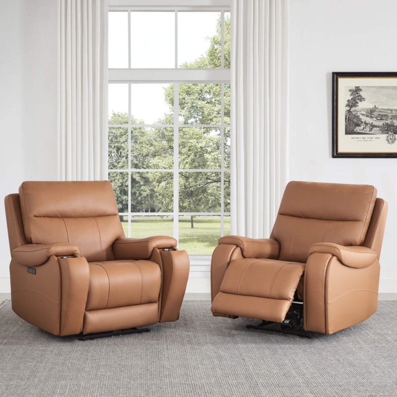 Recliner with Tapered Legs for Mid-Century Style Leather Recliner
