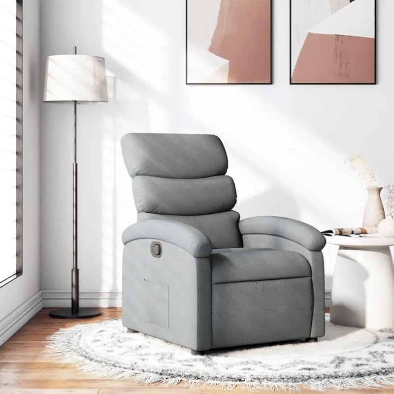 Reclining Accent Chair Textured Fabric Track Arms Modern