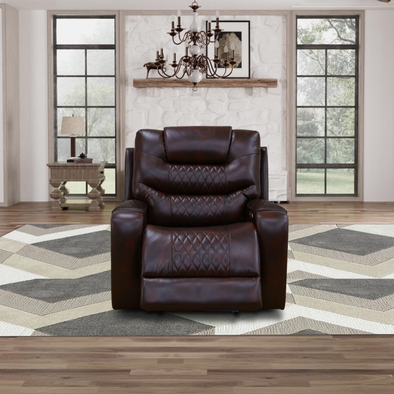 Reclining Living Room Set with Storage Console, Leather-Like